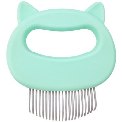 China Viable Stainless Dog Grooming Comb Dog Hair Remover Self Cleaning Needle Brush for sale