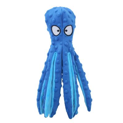 China 2021 New Wholesale Hot Sale Dogs Lovely Bite Resistant Plush Dog Squeaky Octopus Trained Cat Play Toy Chew For Pet for sale