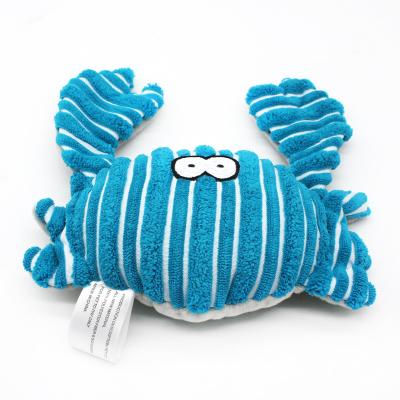 China 2021 Hot Selling Shop Dogs Lovely Bite Dog Plush Crab Corduroy Toy Resistant Animal Squeaky Chew For Pet for sale