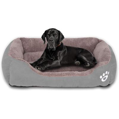 China Travel Amazon Hot Sale Rectangle Washable Pet Bed With Cotton Firm Breathable Bed For Dog for sale