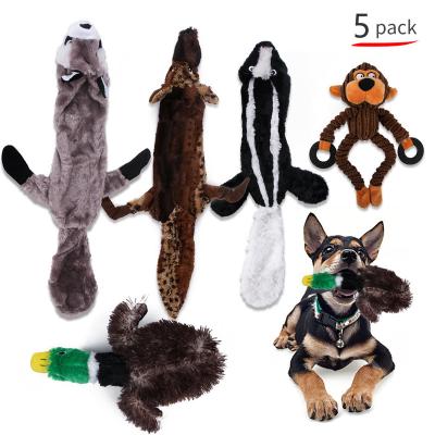 China Stocked New 5 Piece Set Bite Heavy Duty Plush Sounding Toy For Pet for sale