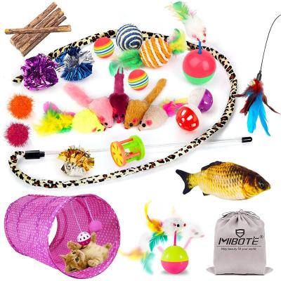 China Factory Stocked Direct Selling 24 Pieces Set Funny A Variety Of Styles Cat Mouse Toy for sale