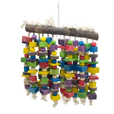 China 2022 Viable Hot Selling Natural Building Blocks Wholesale Parrot Gnawing Bird Toys for sale