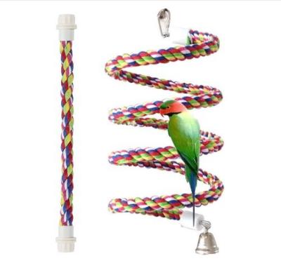 China Cotton Sustainable Rope Factory Direct Sales Colorful Interesting Spiral Staircase Bird Toys for sale