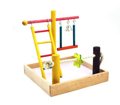 China Viable Bird Colorful Pet Parrot Swing Wooden Bite-Resistant Toys for sale