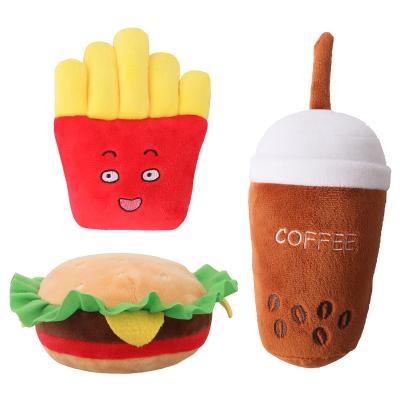 China Factory stocked direct sales can be customized plush pet toy delicious hamburger for sale