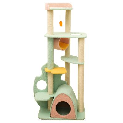 China Wholesale High Quality Multicolor Wooden Breathable Stain Housing Large Cat Tree for sale