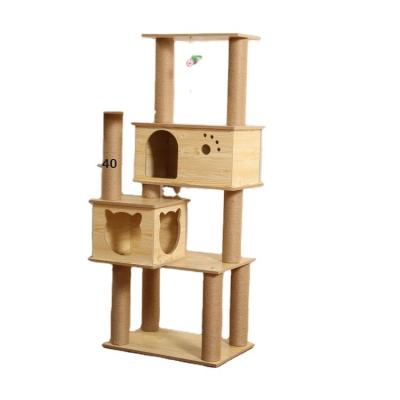 China High Quality Sisal Cat Toy Cat Tree Wearing Multilayer Luxury Wood Custom Made Breathable Wholesale for sale