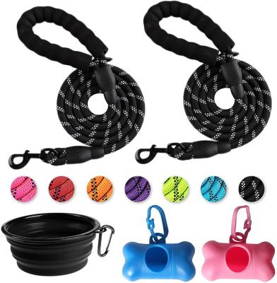 China Wholesale Reflective Foam Handle Thickened Nylon Dog Leash for sale