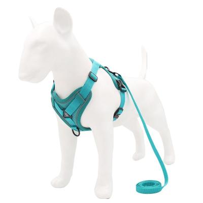 China Factory Direct Wholesale Breathable 1.5m Padded Mesh Oxford Dog Harness And Leash Sets for sale