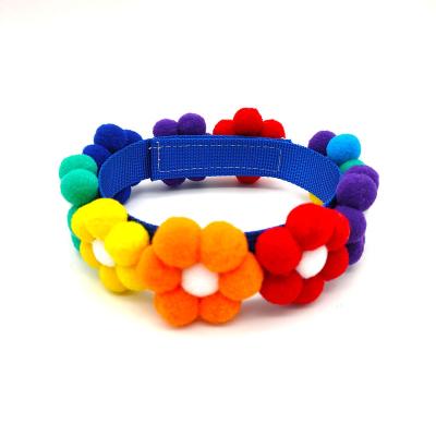 China Wholesale Personalized Discount Polyester Rainbow Fancy Cat Collar for sale