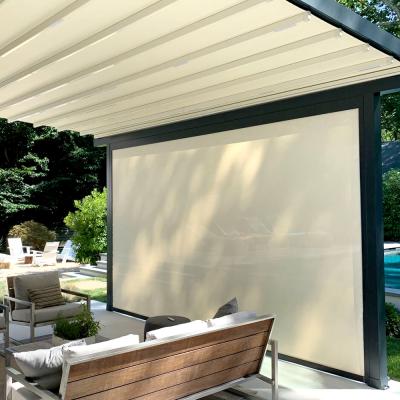 China Franchise Factor Modern Style 6% Outdoor Motorized Zipper Track Zipper Roller Shades à venda