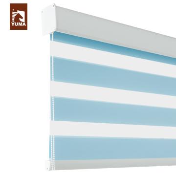 China Semi - blackout fabric for window double layer zebra roller blind fabric double day and night for window for sale