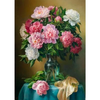 China Waterproof+ECO-Friendly Custom Designs Chinese Diy Peony Accepted 5d Diamond Flower Painting for sale