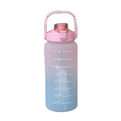 China Modern Wholesale 64 Ounce 2 Liter Inspirational Plastic Water Bottle Leak Proof Drink Cup for sale