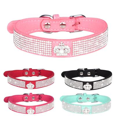 China 2021 New Arrivals Padded Rhinestone Pet Crystal Bow Dog Collar Pet Supplies Wholesale Anti-choking Pet Safe Collar for sale