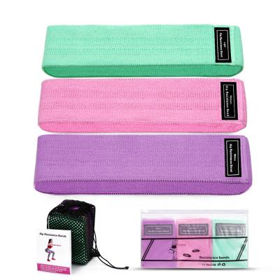 China Best Price Factory Durable Fitness Custom Set 3 Exercise Fabric Resistance Bands for sale