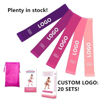 China Durable Super Popular Amazon Color Fitness Latex Exercise Yoga Workout Custom Resistance Bands Pink Booty Band With Logo for sale