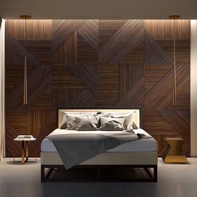 China Decorative Minimalist Solid Wood Oak Wall Cladding Panels, Decorative 3D Wall Panel Sheet for Interior and Exterior Wall Decoration for sale