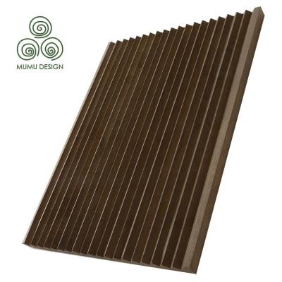 China Sound Insulation Timber 3D Solid Wood Clading PVC Wall Panel Exterior Decorative Composite Sheet for sale