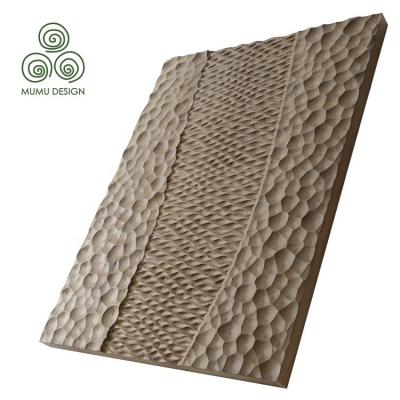 China MUMU Asian Interior Solid Wood Slat Wall Sheets Brick Sideboard Wall Cladding Panel For Office Building for sale