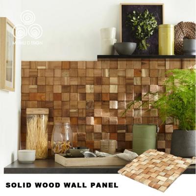 China Parquet MUMU DESIGN Antique Boat Backsplash Wood Wall Tiles Painted Natural Wood Panel Room Decorative Wood Mosaic for sale