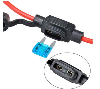 China Built-in LOW VOLTAGE Fuse Adapter Car Add-a-Circuit Blade Fuse Holder For ATM APM Mini Blade Fuse 12V/24V/32V 18AWG Waterproof for sale