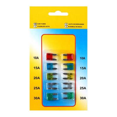 China 10pcs LOW VOLTAGE Car Fuse Set Blister Car Auto Fuse Set for sale