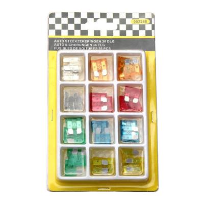 China 36PCS LOW VOLTAGE DOUBLE BLISTER PACKING ATC PLUG IN MIDDLE LEAF FUSE for sale