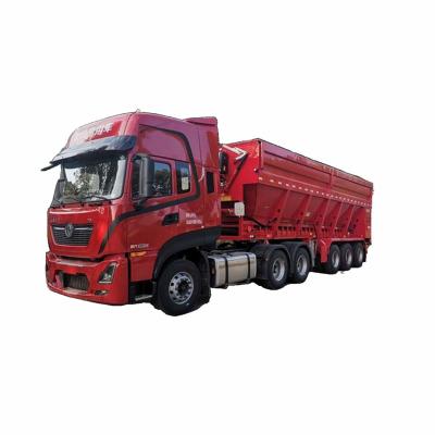 China New Truck Dump Trailer 2022 Track Semi Trailer Convenient And Practical Automatic Belt Unloading Conveyor Belt Dump Trailer for sale