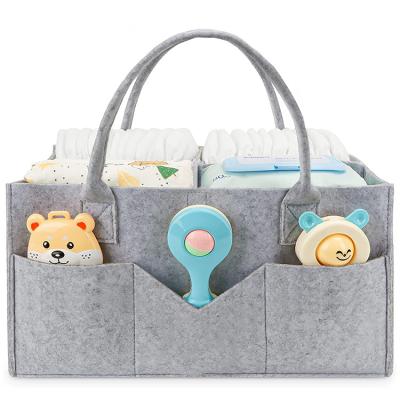 China Custom Foldable WRAPPING BAG Large Capacity Felt Baby Diaper Organizer Storage Bag for sale