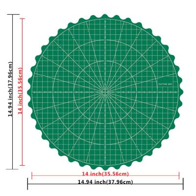 China Crafts Customized 9 Inch 14 Inch Self Healing Green Circle Quilting Rotary Cutting Mat for sale