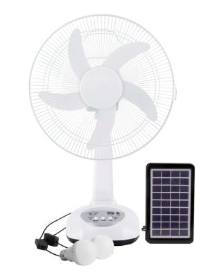 China LED Lighting / Phone Charging Trending Products AC DC 2023 Electric Solar Rechargeable Portable Fan Southeast Asia 14 Inch Power Table Fan Solar Panel Energy for sale