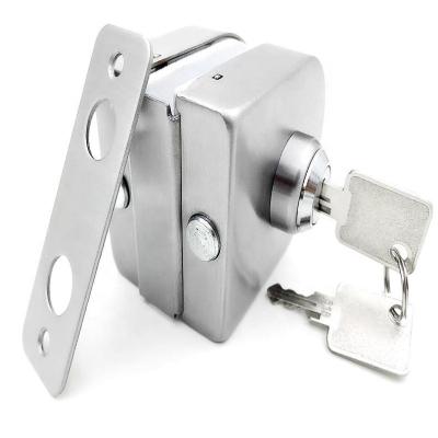 China Wholesale Aluminum Glass latch Lock Handle frameless double sliding glass door lock en venta