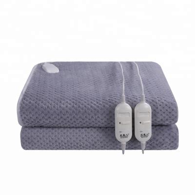 China Hotel Coral Fleece Double Electric Heating Blanket With VDE Plug for sale