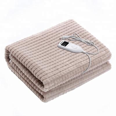 China Hotel Plain Style Flannel Fleece Electric Down Blanket With Timer Controler for sale