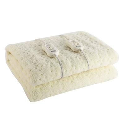 China High Quality Anti-pilling 220v Heated Safety Features Electric Warmer Blanket for sale