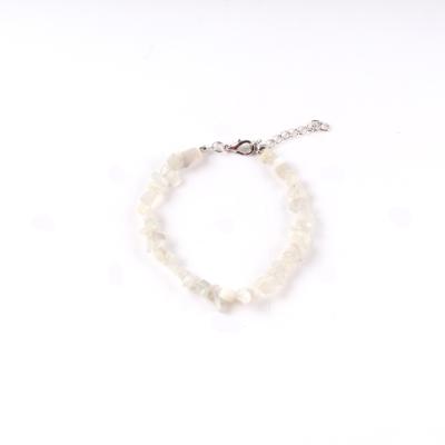 China Natural White Irregular Shape Gravel Strap Bracelets Hip Hop CLASSIC Trendy Newest Women Designs Decorate Jewelry Wholesale for sale