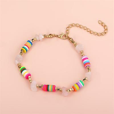 China Bohemia CLASSIC style Multicolor Polymer Clay Beads Bracelet For Women Girl Crushed Charm Stone Simple Fashion Decorative Jewelry for sale