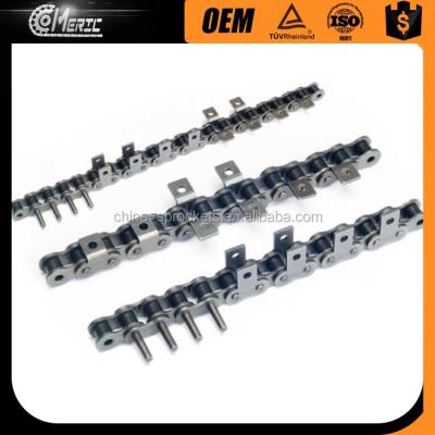 China DOUBLE STAINLESS STEEL PITCH ROLLER CHAINS WITH ATTACHMENTS for sale