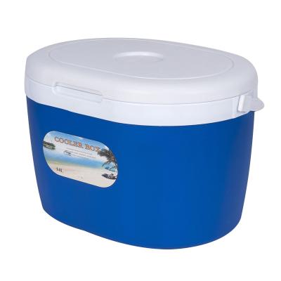 China New Insulated Oval Type Insulation Plastic Cooler Box 14L For Bike And Car Keep Cool Within 48 Hours for sale