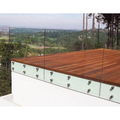 China VIKO Modern Frameless Balcony Railing Design Standoff Glass Balustrade for sale