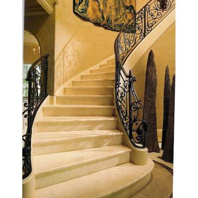 China Modern VIKO Wrought Iron Balustrade Designs Marble Staircase for sale