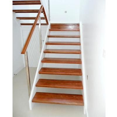 China Australian Steel Construction Standard Stainless Steel Straight Modern Wooden Staircase for sale