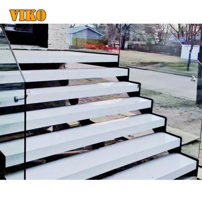 China Modern staircase interior steel staircase with marble steps for sale