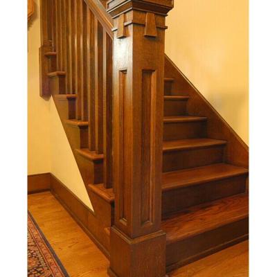 China Wrought Iron Staircase VIKO Wrought Iron Railing Wooden Railing Solid Wood Treads Staircase for sale