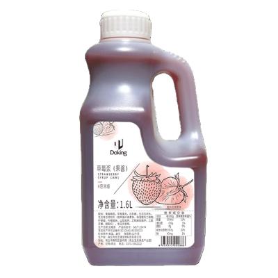 China Doking 1.6L Health Natural Large Fruit Pulp Red Strawberry Syrup for sale