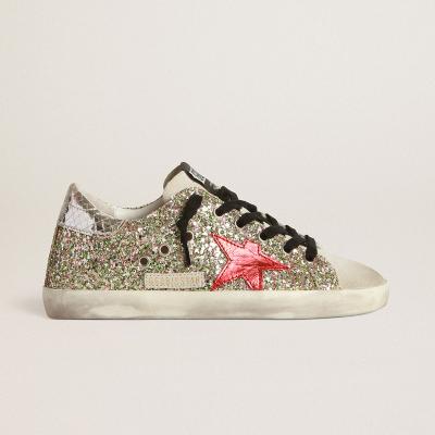 China Fashion Trend Women Shoes Super-Star Sparkly Sneakers With Star Goldens Layered Goose Sneakers for sale