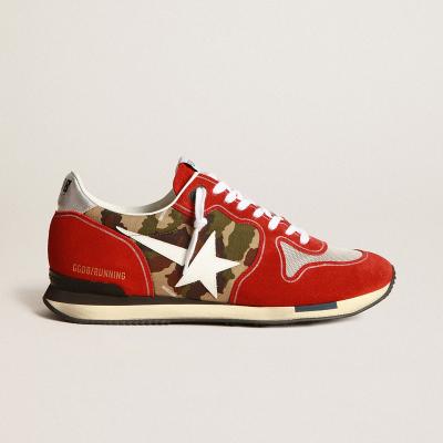 China Red Fashion Trend Goldens Sneakers Gooses Running Sneakers In Suede With Camouflage Detail for sale