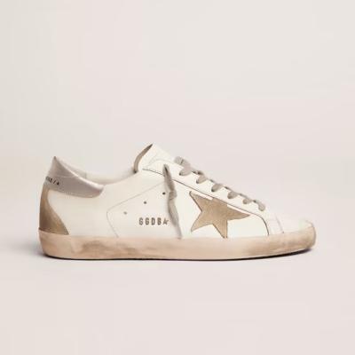 China Super Fashion Trend Goldens Sneakers Gooses Mens Star Sneakers With Silver Heel Tag And Metal Stud Lettering for sale